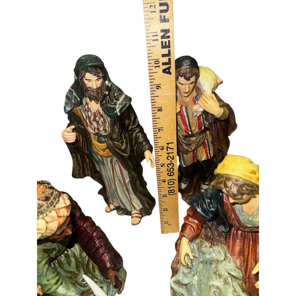 Nativity Scene Set 7 Figures Shepherd Camel Donkey Wise Men Christmas Decor